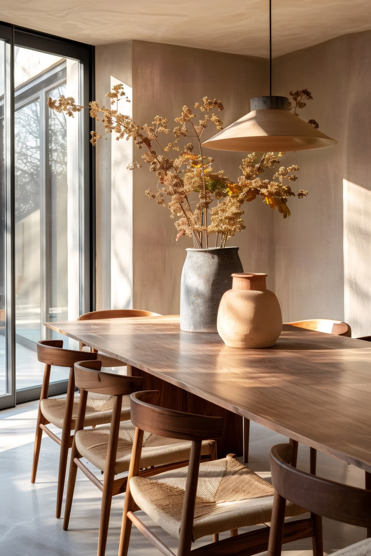 Sala de Jantar com Mesa em Madeira Natural